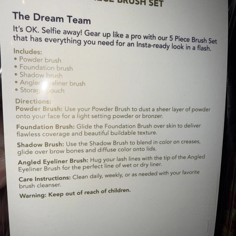 GSQ‎ By Glam Squad 5 pieces Makeup Brush Set New Travel Size